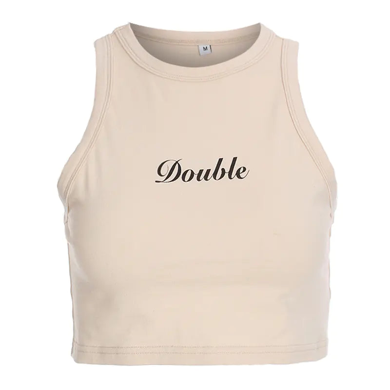 Summer Women's Letter Print Sexy Fitted Tank Top