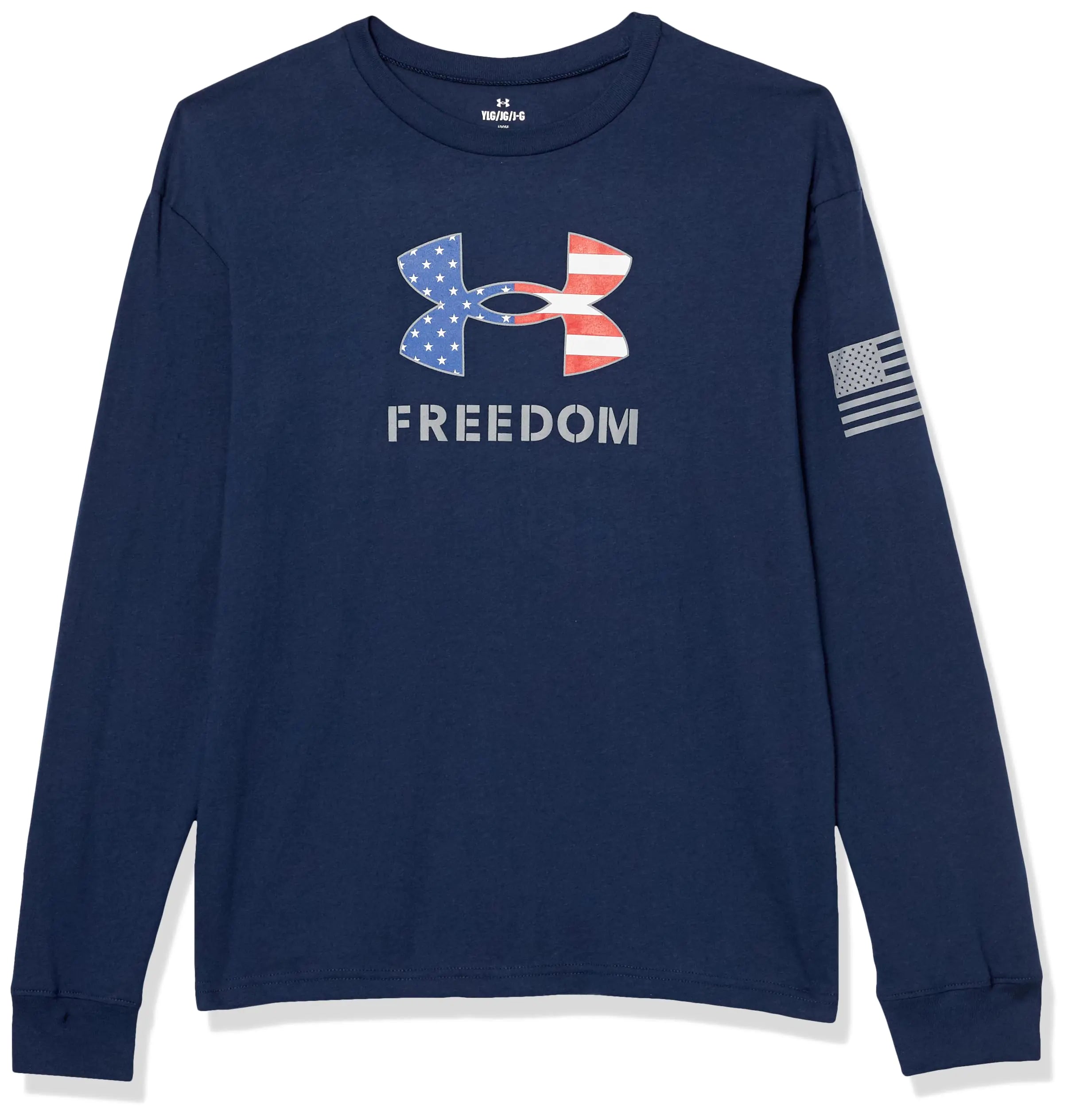 Under Armour Boys Freedom Logo Long Sleeve (408) Academy / / Steel Large