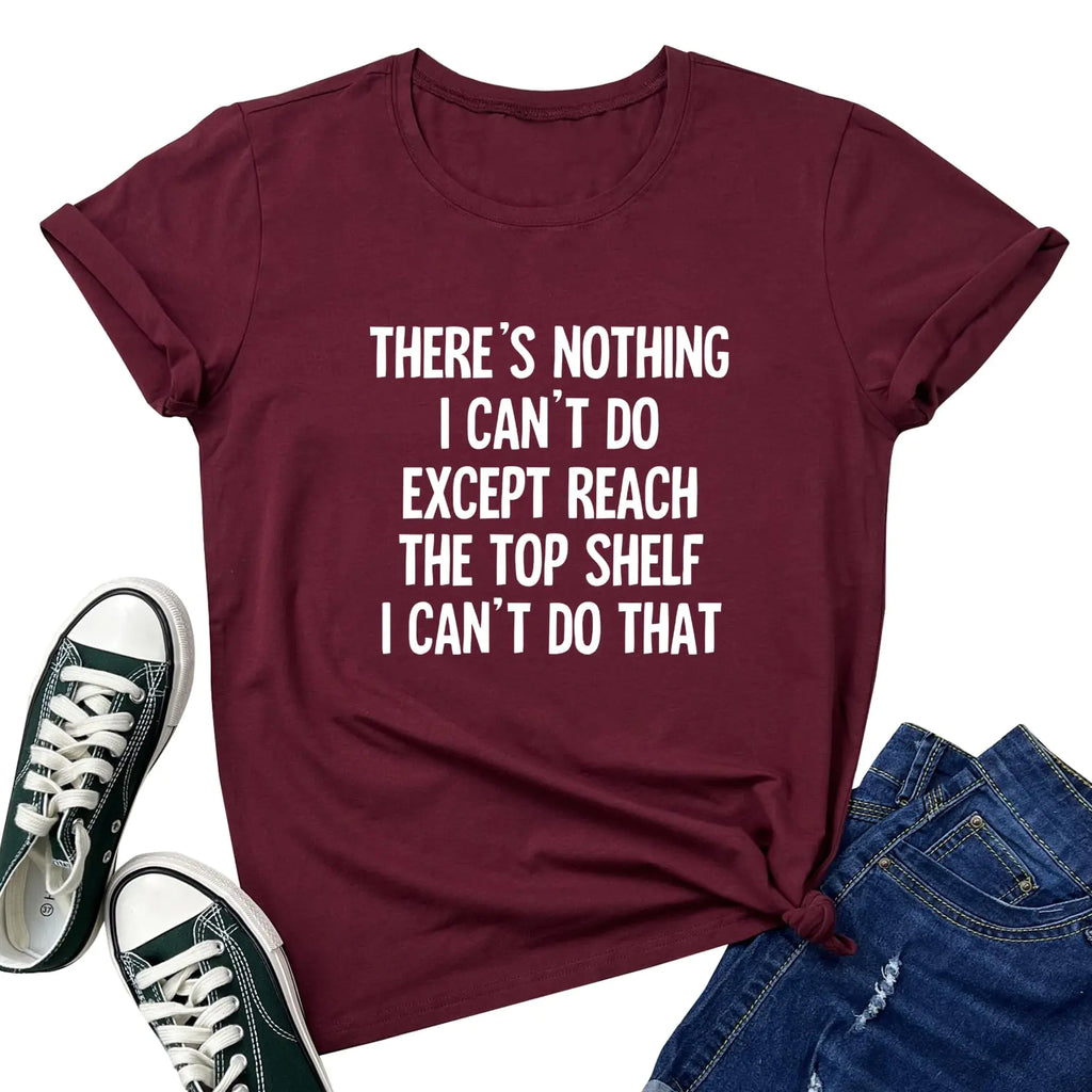 BLACKOO Women Theres Nothing Funny Tshirts Graphic Cute Tees Wine Red X-Large