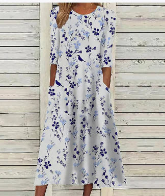 Fashionable Printed Short Sleeve Casual Dress