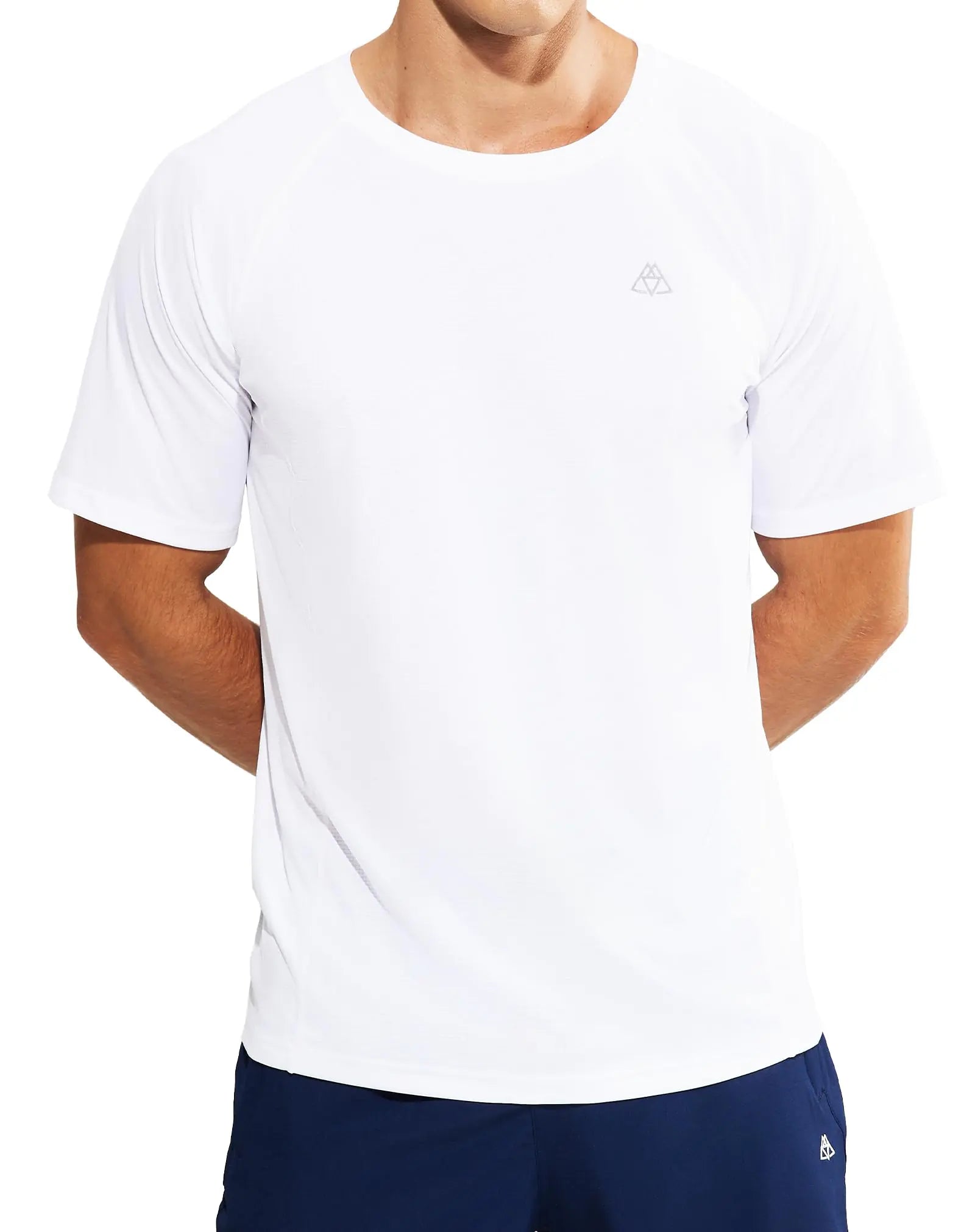 Haimont Men’s Workout Shirts Short Sleeve Athletic Running Quick Dry Lightweight Breathable Sports Tshirts White XL