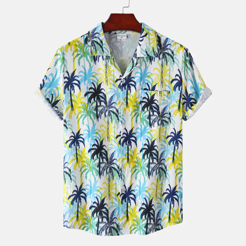 Hawaiian Shrimp Cuban Collar Beach Short Sleeve Shirt