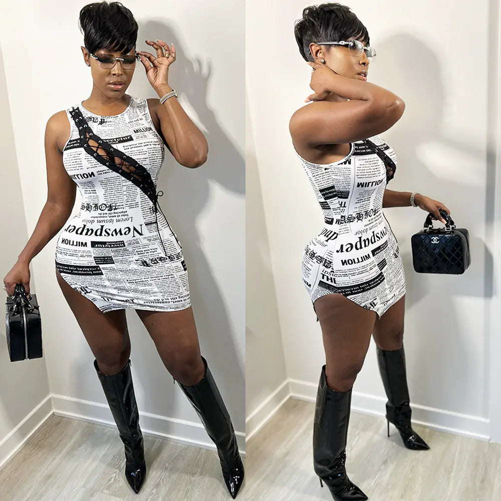 Hollow Out Strap Dress for Women