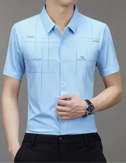 Seamless Striped Men's Business Shirt