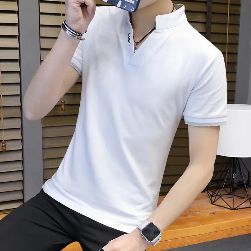 Men's Cotton Polo Shirt - Short Sleeve Trendy Tee