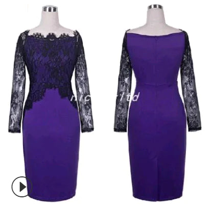 Lace-Trimmed Fall Elegance Dress