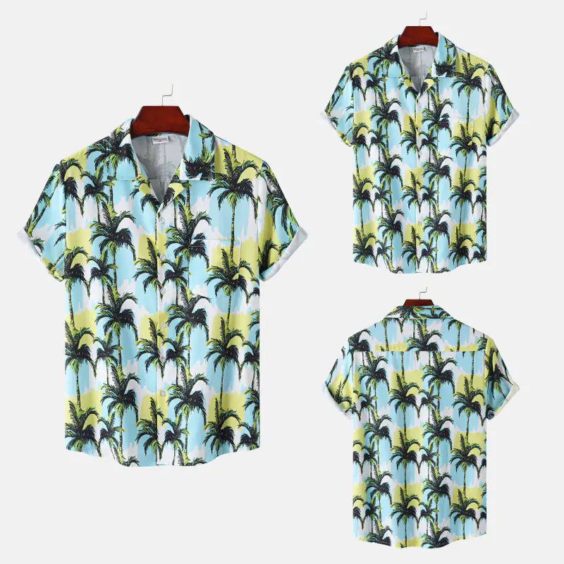 Hawaiian Shrimp Cuban Collar Beach Short Sleeve Shirt