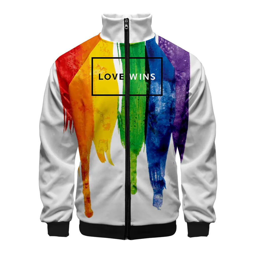 LGBT Casual 3D Digital Zip Hoodie for Men