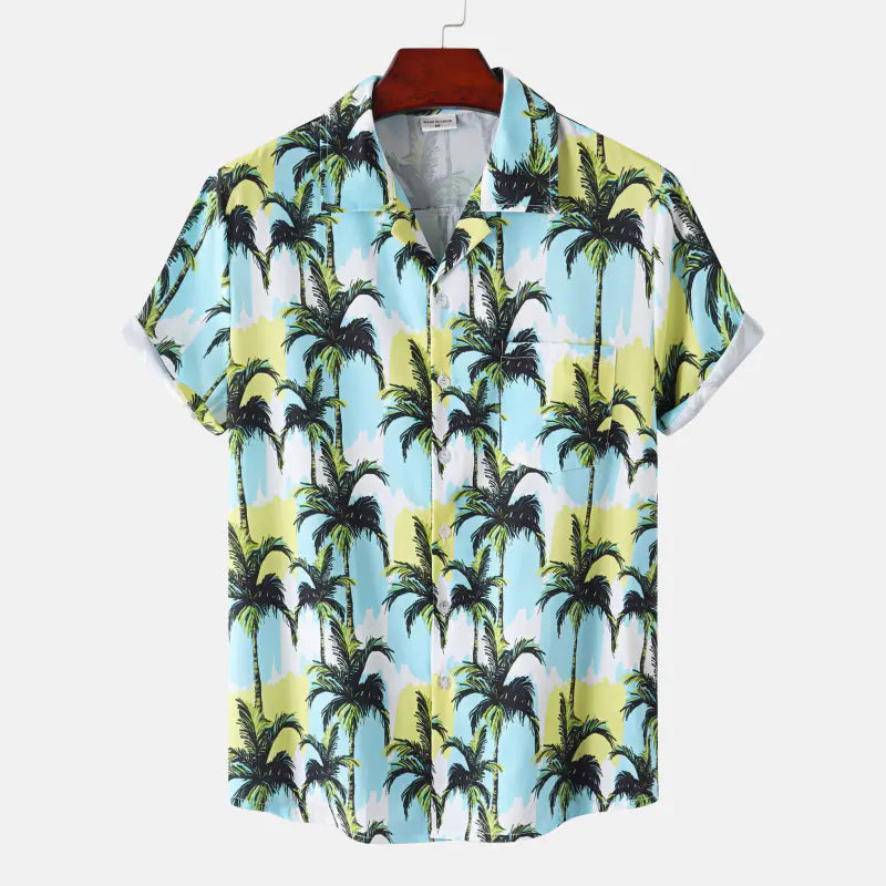 Hawaiian Shrimp Cuban Collar Beach Short Sleeve Shirt