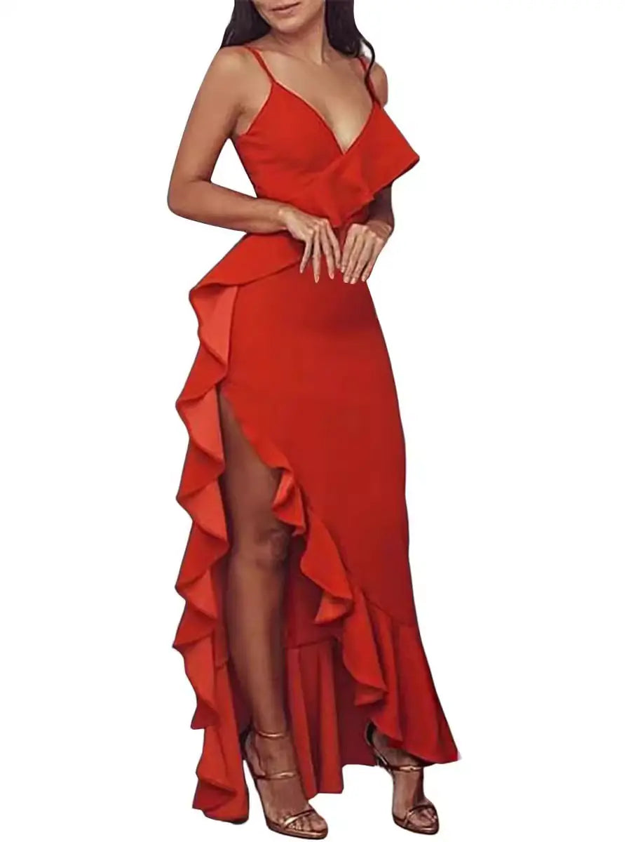 Chic Strap Ruched Cocktail Dress