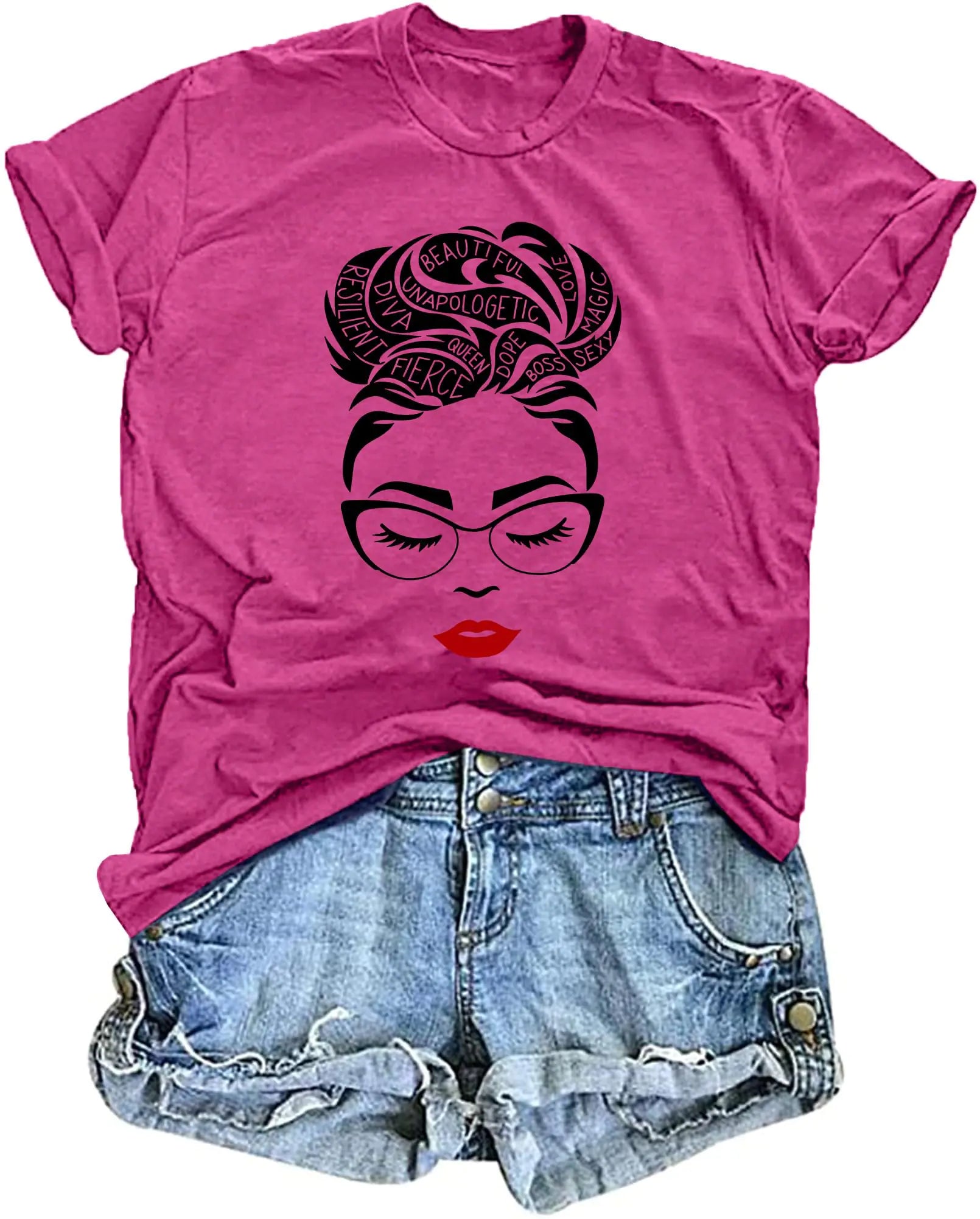 VVNTY Afro Woman Shirt: Black Girl Queen Graphic Tee African American T Shirt Black Women Melanin Tshirts