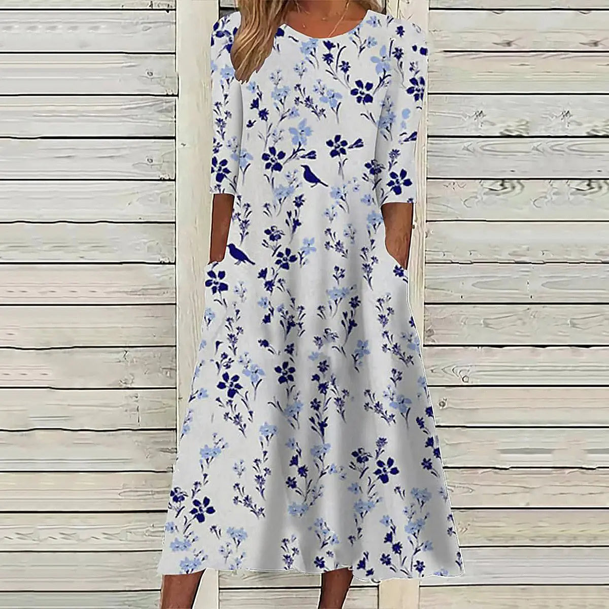Fashionable Printed Short Sleeve Casual Dress