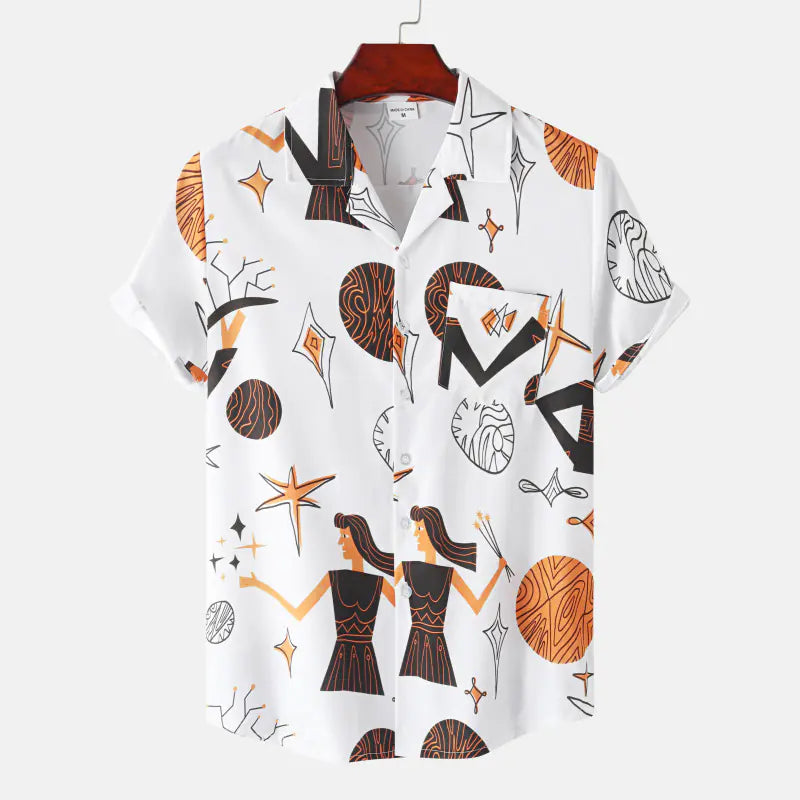 Hawaiian Shrimp Cuban Collar Beach Short Sleeve Shirt