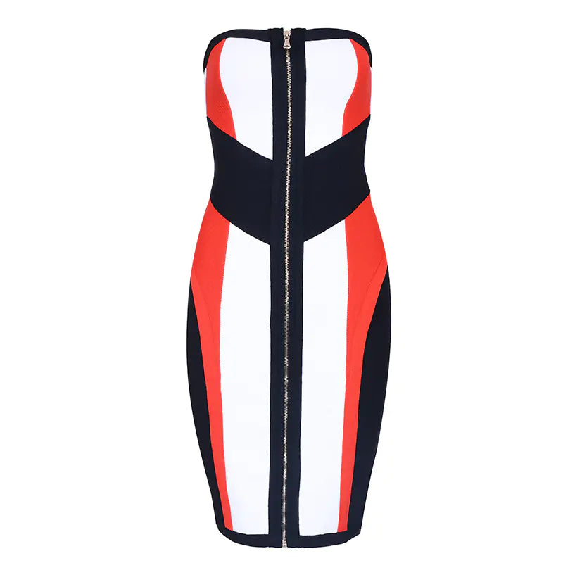 Chic Strapless Bandage Evening Gown