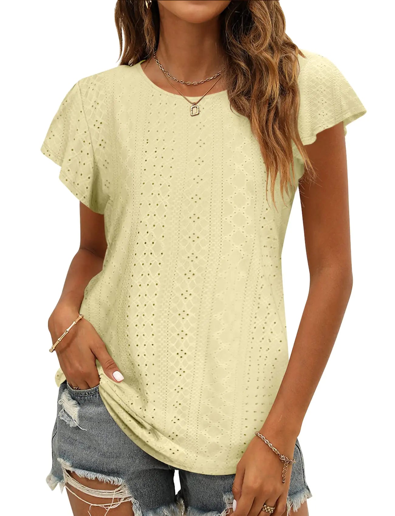 Summer Ruffle Sleeve Casual Blouse