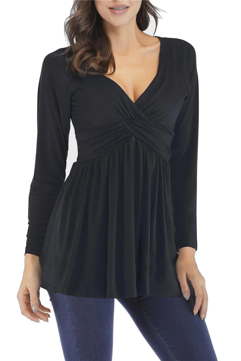 Women's Long Sleeve Dress Shirt and T-Shirt Combo