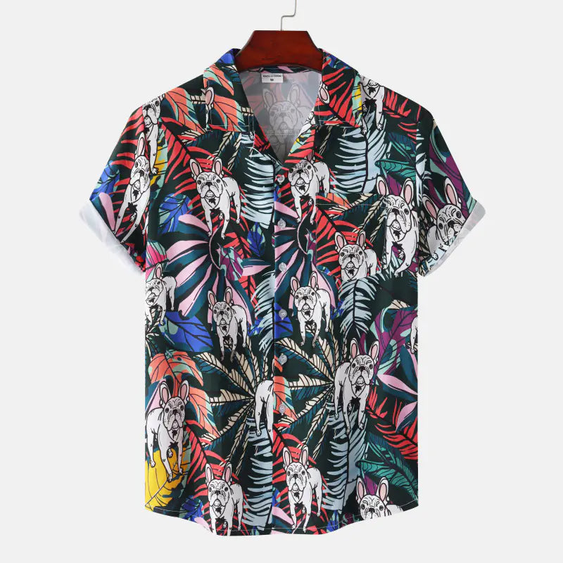 Hawaiian Shrimp Cuban Collar Beach Short Sleeve Shirt