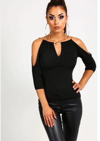 Chic Off-Shoulder Casual Tee