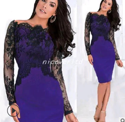 Lace-Trimmed Fall Elegance Dress