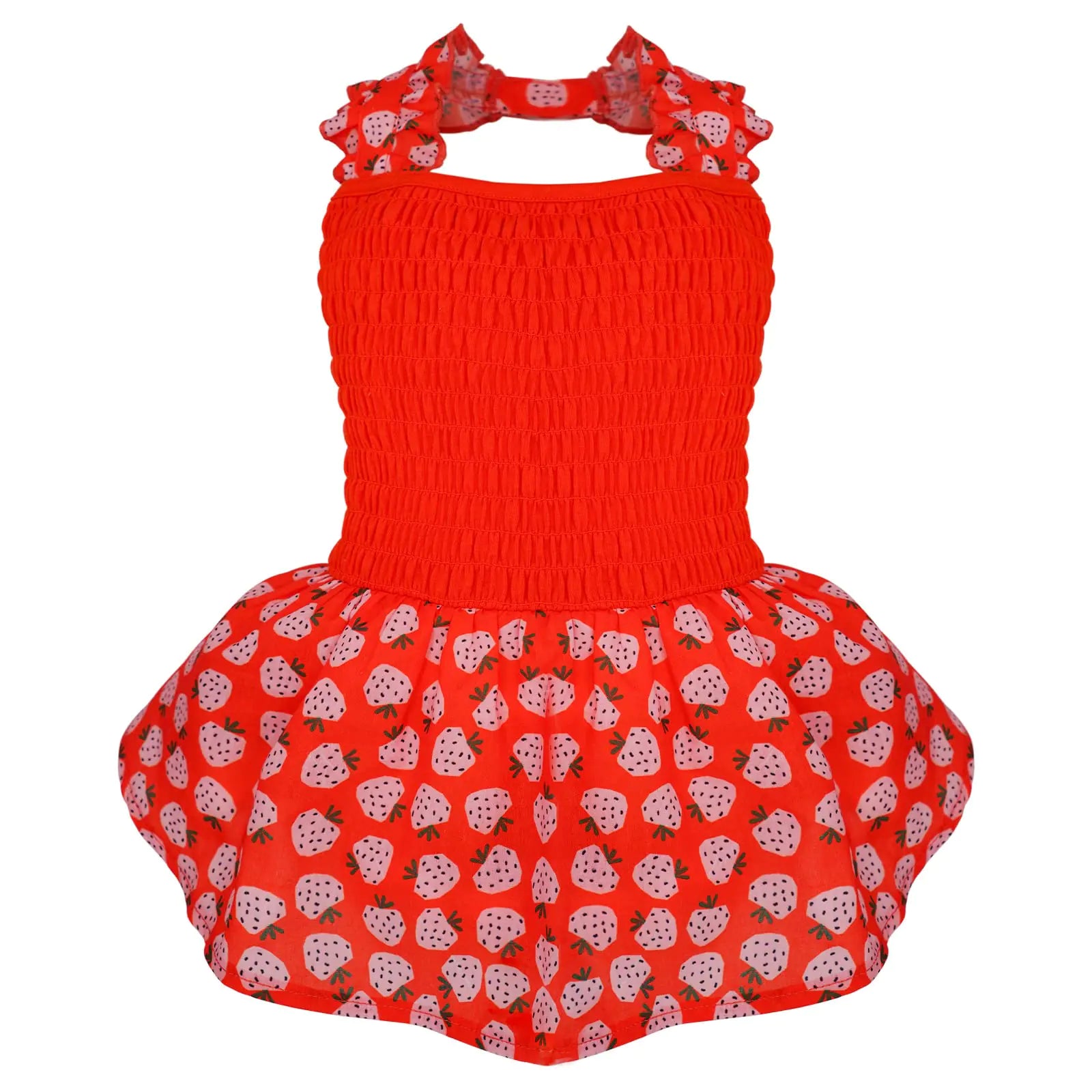 KYEESE Dog Dress Halter Skirt Dress Puppy Dress Holiday Dress Strawberry for Small Dogs