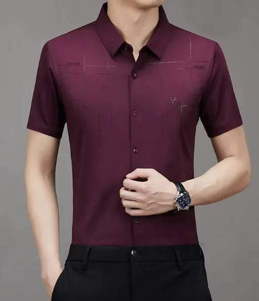 Seamless Striped Men's Business Shirt